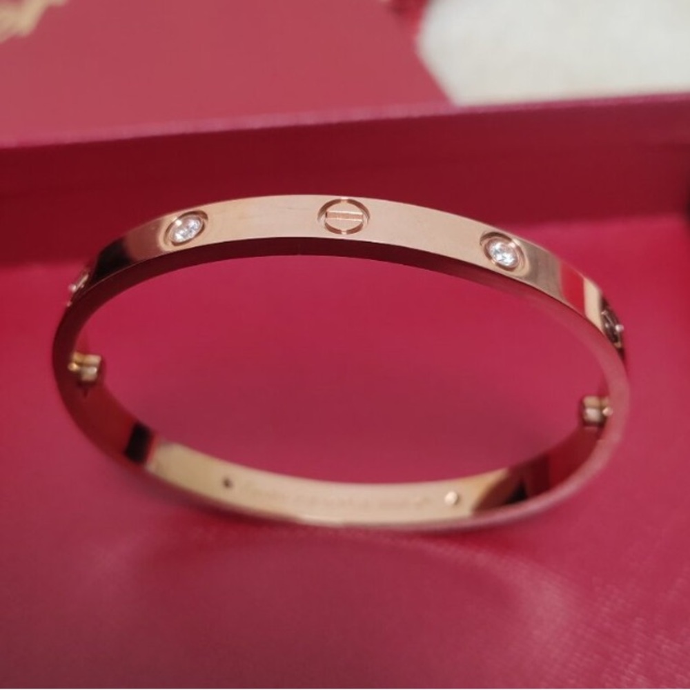 Cartier wide four-diamond classic bracelet